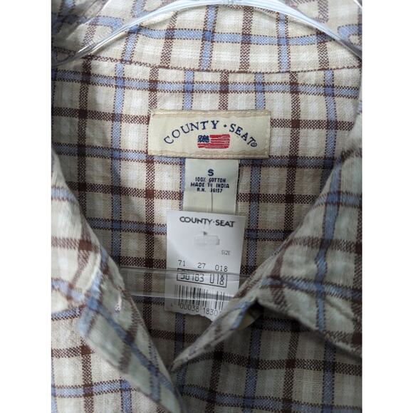 Vintage 90's County Seat Cropped Plaid Shirt Light Jacket Cotton Size S NWT - Picture 4 of 9